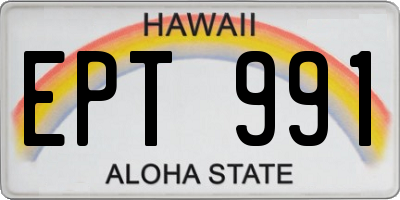 HI license plate EPT991