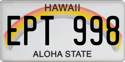 HI license plate EPT998