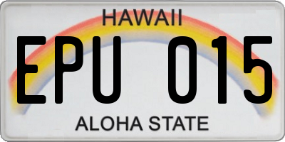HI license plate EPU015