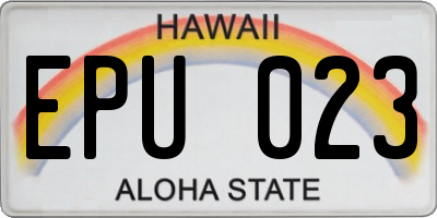 HI license plate EPU023