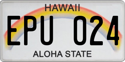 HI license plate EPU024