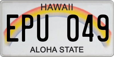 HI license plate EPU049