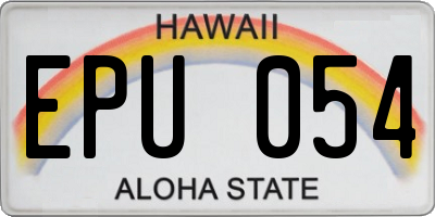 HI license plate EPU054