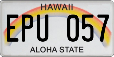 HI license plate EPU057