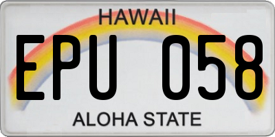 HI license plate EPU058