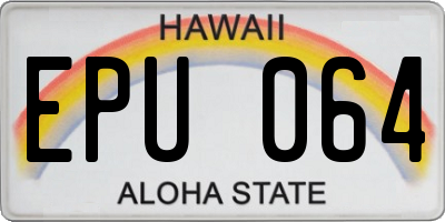 HI license plate EPU064