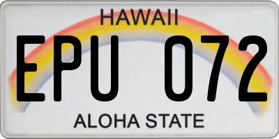 HI license plate EPU072