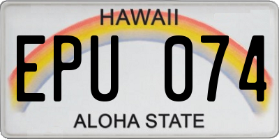 HI license plate EPU074