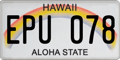 HI license plate EPU078