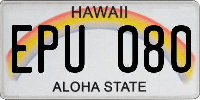 HI license plate EPU080