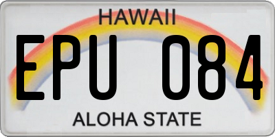 HI license plate EPU084