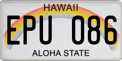 HI license plate EPU086