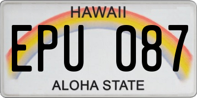 HI license plate EPU087
