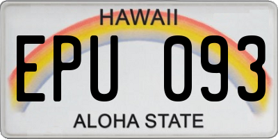 HI license plate EPU093