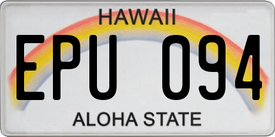 HI license plate EPU094