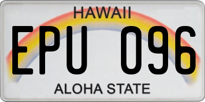 HI license plate EPU096