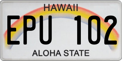 HI license plate EPU102