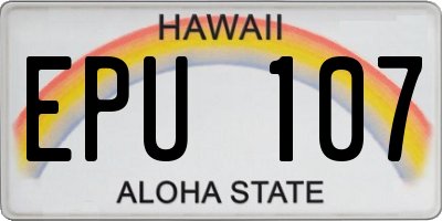 HI license plate EPU107