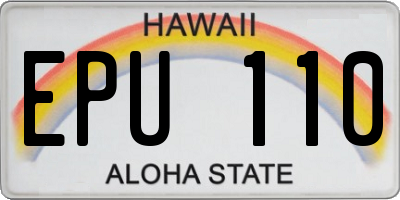 HI license plate EPU110