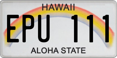 HI license plate EPU111