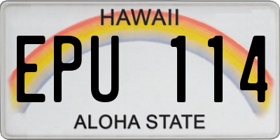 HI license plate EPU114