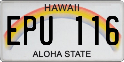 HI license plate EPU116