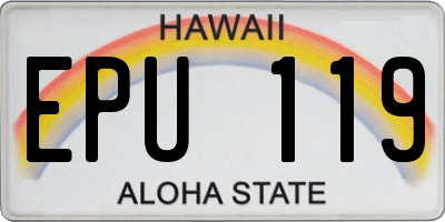HI license plate EPU119