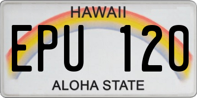 HI license plate EPU120