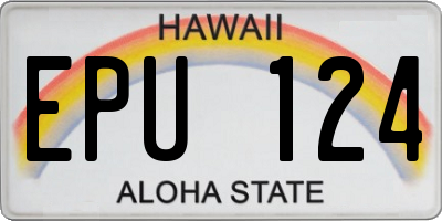HI license plate EPU124