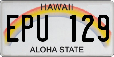 HI license plate EPU129
