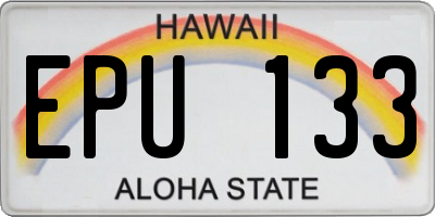 HI license plate EPU133