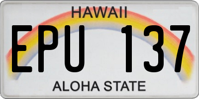HI license plate EPU137