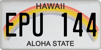 HI license plate EPU144