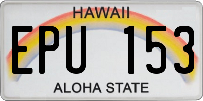 HI license plate EPU153