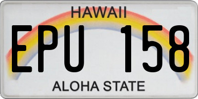 HI license plate EPU158