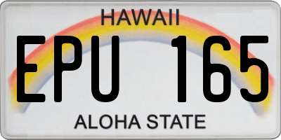 HI license plate EPU165