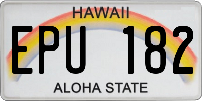 HI license plate EPU182