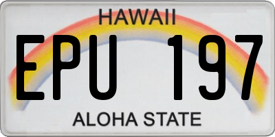 HI license plate EPU197