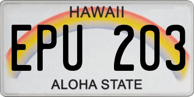 HI license plate EPU203