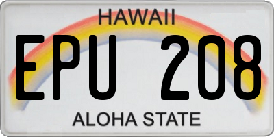 HI license plate EPU208
