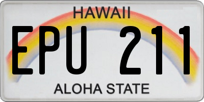 HI license plate EPU211