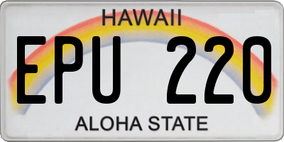 HI license plate EPU220