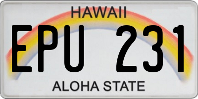 HI license plate EPU231