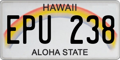 HI license plate EPU238