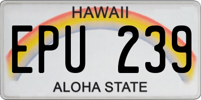 HI license plate EPU239