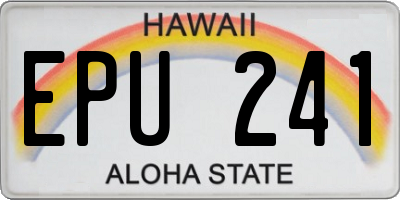 HI license plate EPU241
