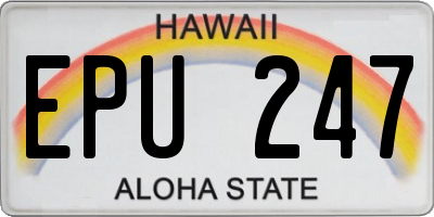 HI license plate EPU247