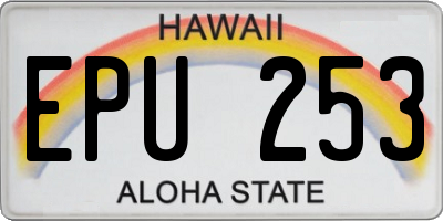 HI license plate EPU253