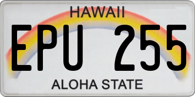 HI license plate EPU255
