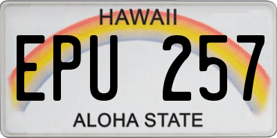 HI license plate EPU257